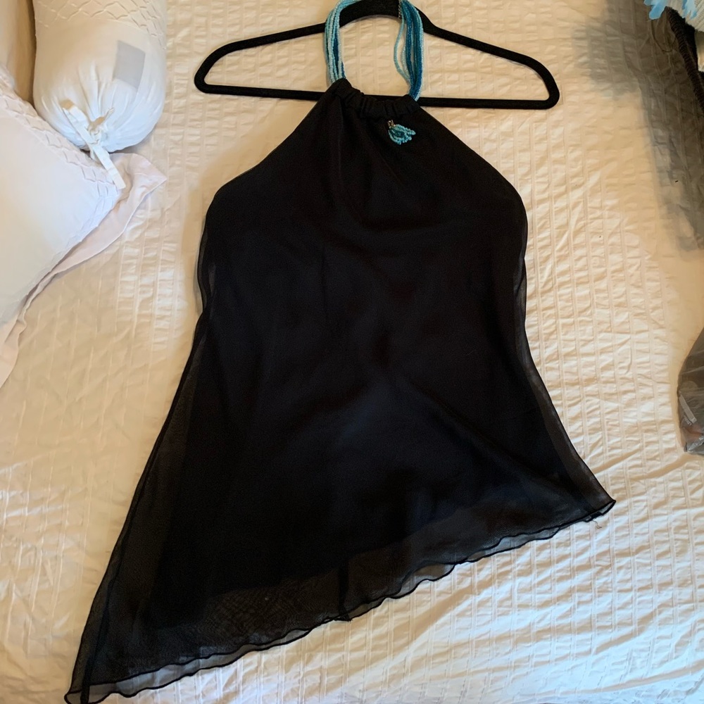 Halter beaded tank top